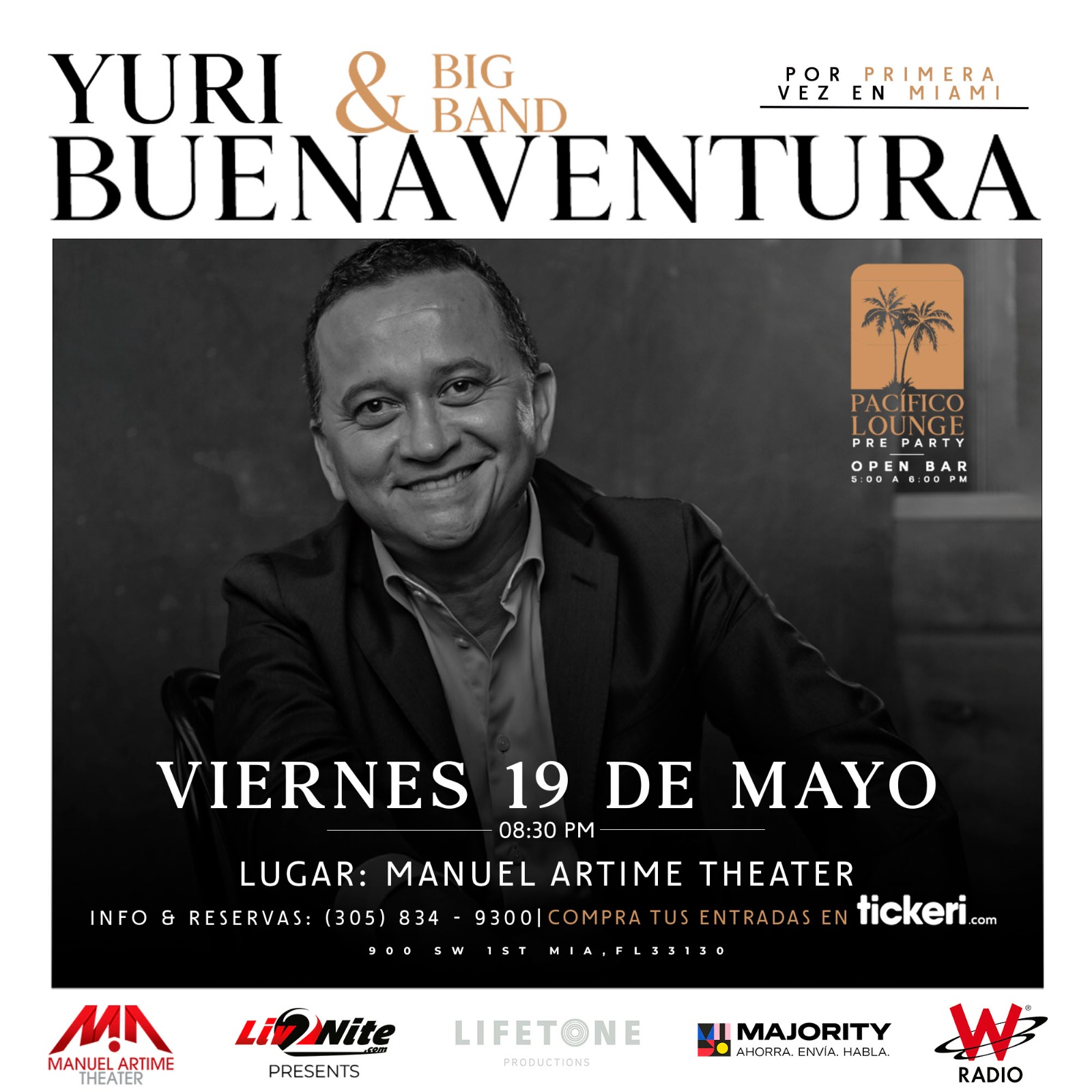 Noche de salsa en Miami YURI BUENAVENTURA y su Big Band en concierto