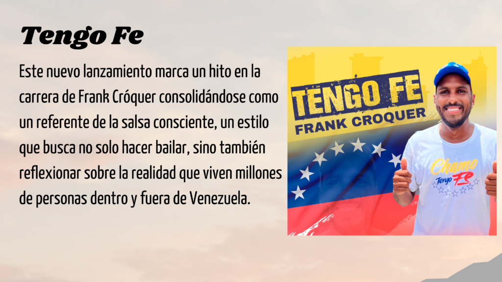 Este nuevo lanzamiento marca un hito en la carrera de Frank Cróquer consolidándose como un referente de la salsa consciente, un estilo que busca no solo hacer bailar, sino también reflexionar sobre la realidad que viven millones de personas dentro y fuera de Venezuela.