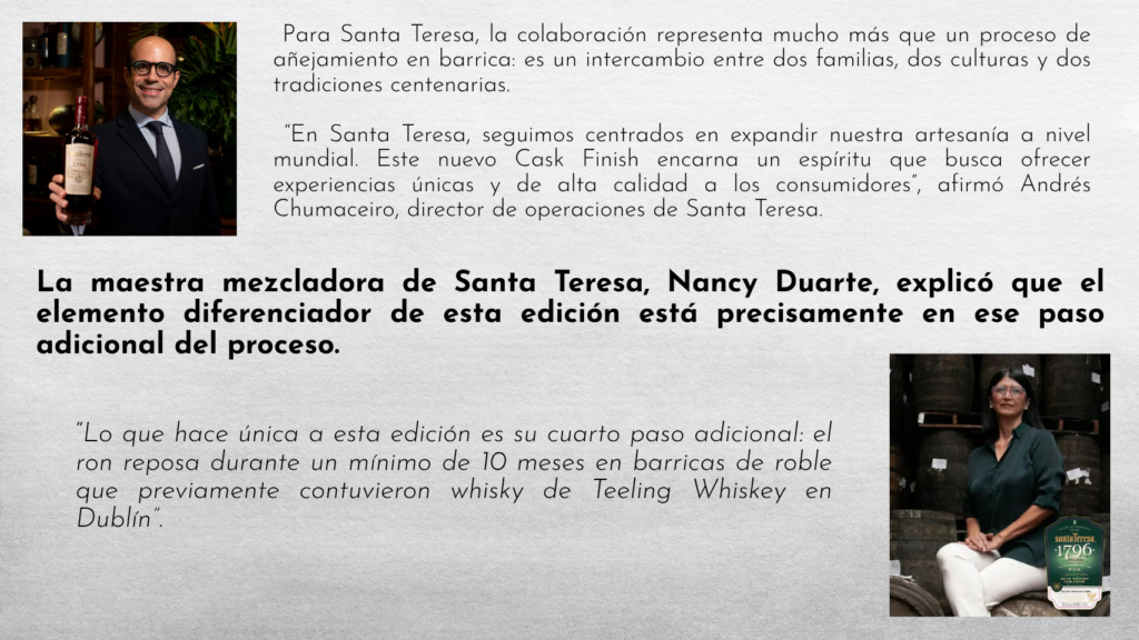Santa Teresa 1796 y Teeling Whiskey: un encuentro entre dos tradiciones centenarias
