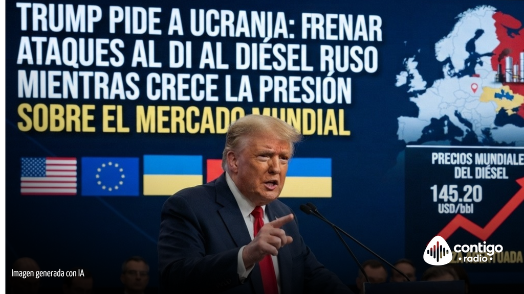 Trump pide a Ucrania frenar los ataques al diésel ruso mientras crece la presión sobre el mercado mundial